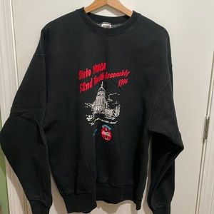 Black Graphic Crewneck Sweatshirt